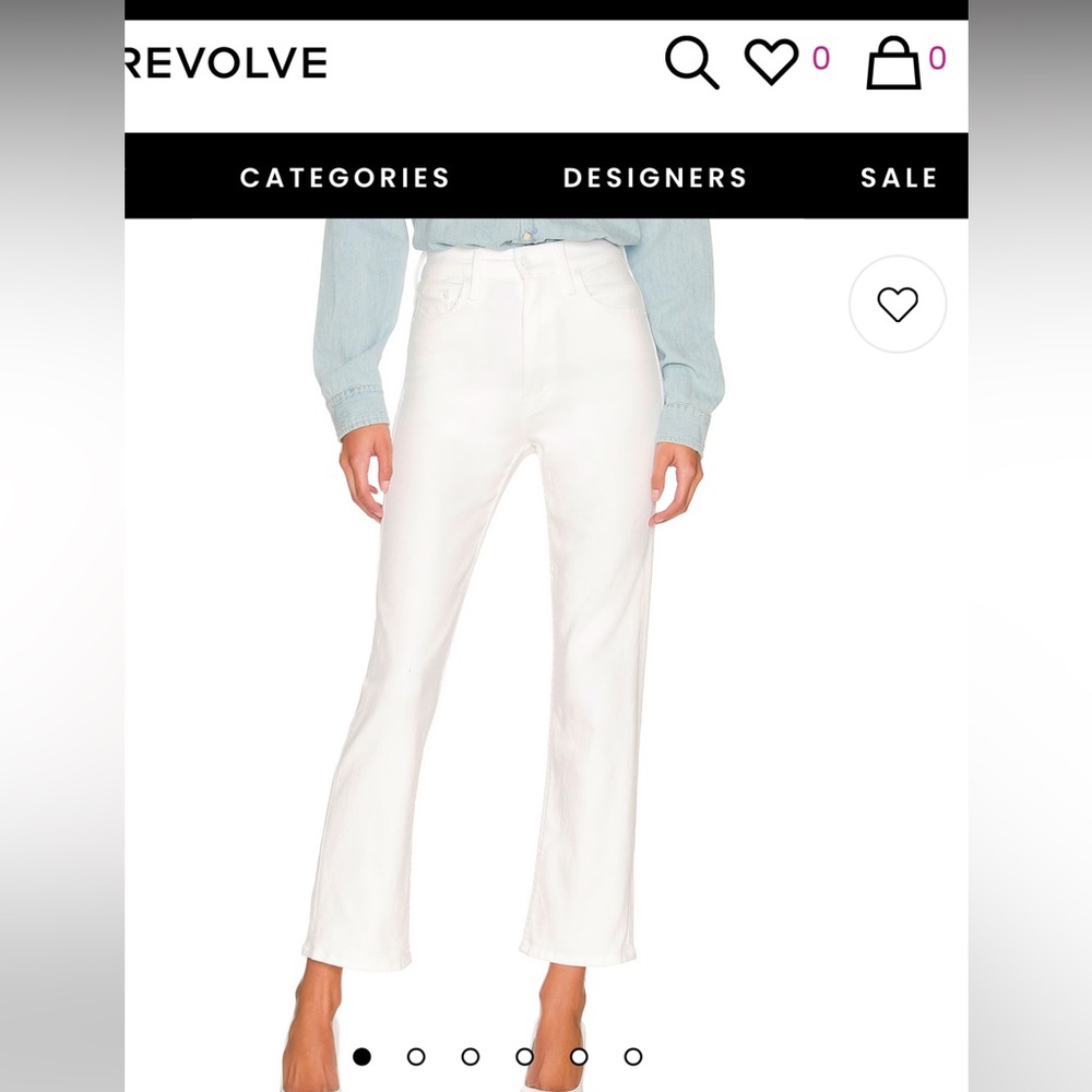 Mother high waisted rider ankle in white
